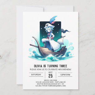 Magical Digital Niedlich Pirate Geburtstag Einladung
