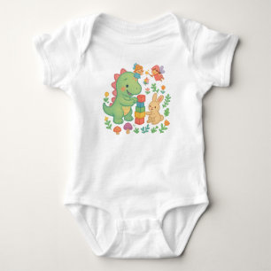 Magical Dino & Bunny - Niedliche Märchenfreunde Baby Strampler
