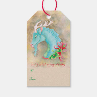 Magical Dragon Holiday wünscht Gift Tags Geschenkanhänger