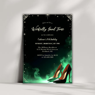 Magical Emerald Green Elegant Wicked Birthday Einladung