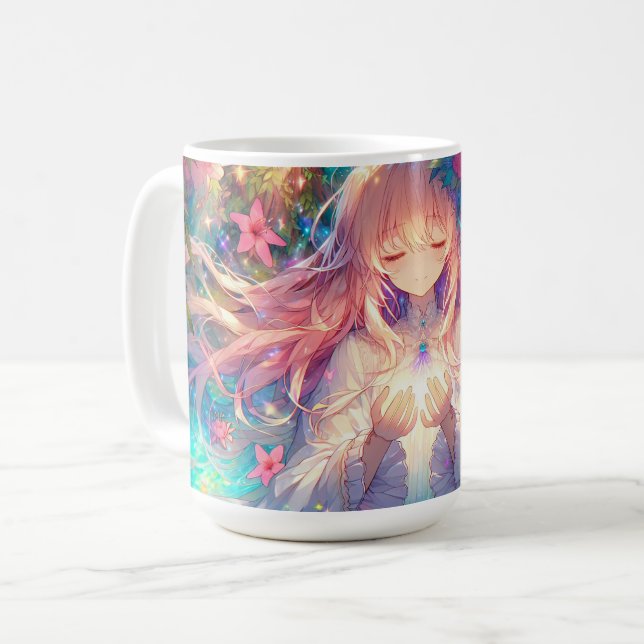 Magical Ethereal Anime Girl Kaffeetasse (Vorderseite Links)