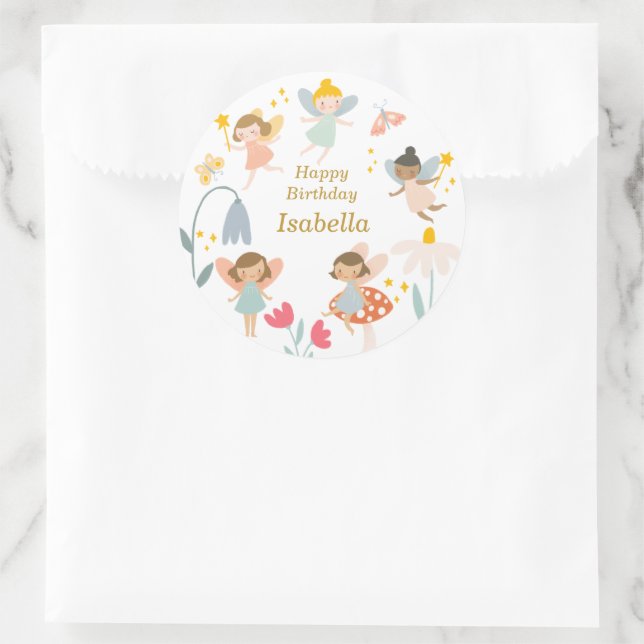 Magical Fairies Party Runder Aufkleber (Tasche)