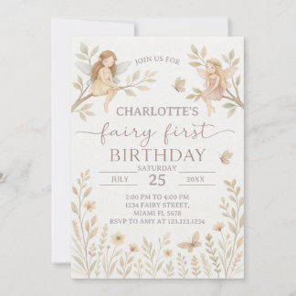 Magical Fairy 1. Geburtstag Einladung
