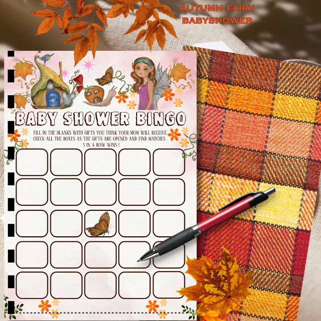 Magical Fairy Baby Dusche Bingo Aktivität Einladung (Magical Fairy Baby Shower Bingo Activity Invitation)