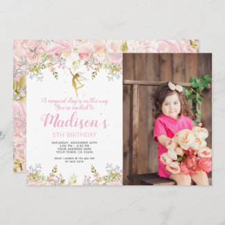 Magical Fairy Birthday Einladung Foto