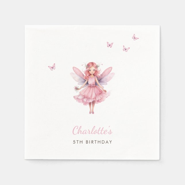 Magical Fairy Birthday Whimsical Simple Elegant Serviette (Vorderseite)
