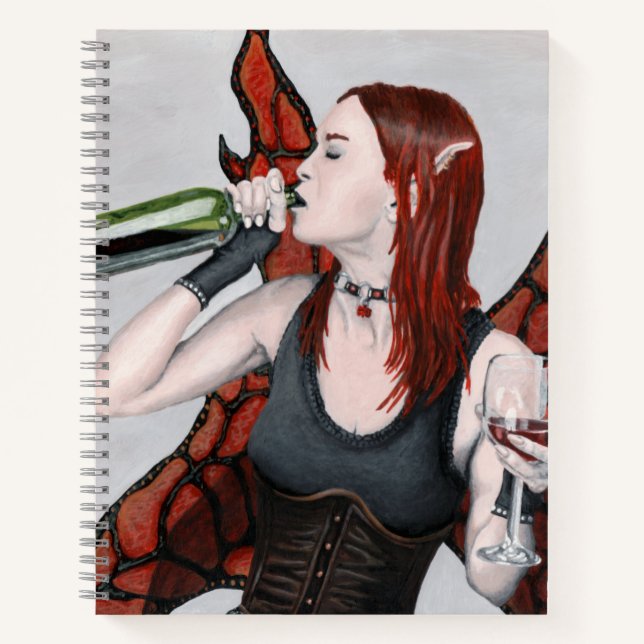 Magical Fairy Drink Wine Fantasy Art Notebook Notizbuch (Vorderseite)