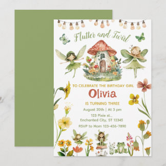 Magical Fairy Enchanted Forest Girl Geburtstag Einladung