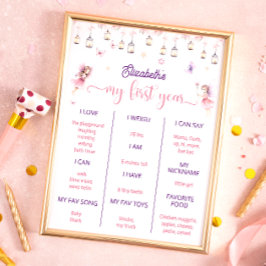 Magical Fairy First Birthday Party Meilenstein Poster