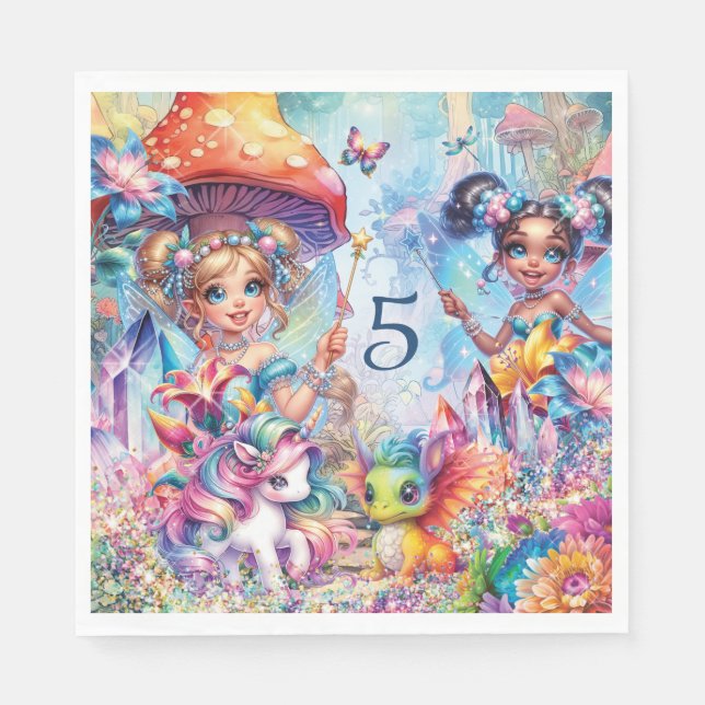 Magical Fairy Forest Party Napkin Serviette (Vorderseite)
