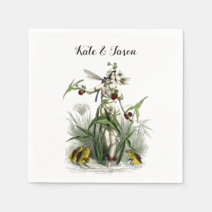 Magical Fairy Garden Blume & Creatures Wedding Serviette