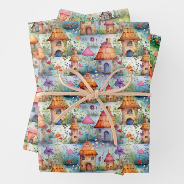 MAGICAL FAIRY HOUSES AND FAIRY VILLAGE GIFT GESCHENKPAPIER SET (Beispiel)