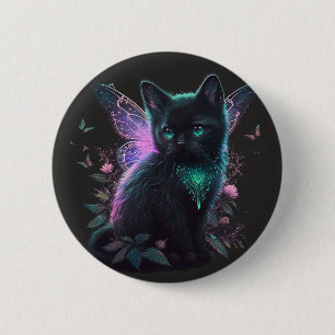 Magical Fairy Kitten Button