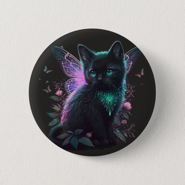 Magical Fairy Kitten Button (Vorderseite)