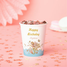 Magical Fairy Mermaid Girl's Birthday Party Pappbecher