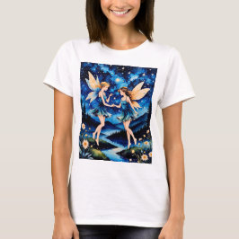 Magical Fairy Night Sky Fantasy Art T - Shirt