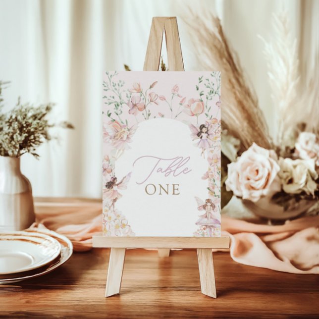 Magical Fairy Pink Floral Girls Geburtstag Tischnummer (Von Creator hochgeladen)