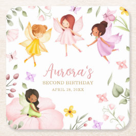 Magical Fairy Princess Verzauberter Garten Geburts Rechteckiger Pappuntersetzer