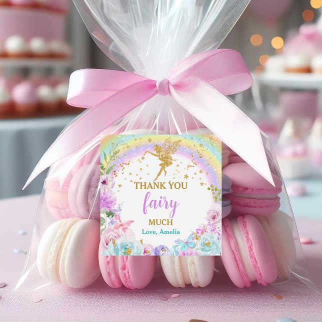 Magical Fairy Rainbow Birthday Favor Stickers Aufkleber (Von Creator hochgeladen)