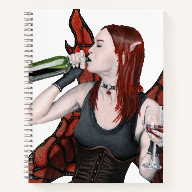 Magical Fairy Wine Bottle Fantasy Art Notebook Notizbuch (Vorderseite)