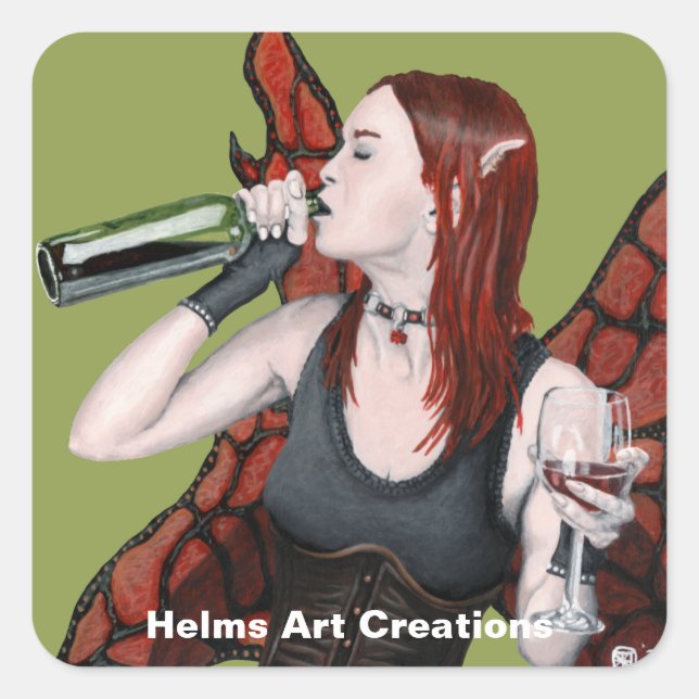 Magical Fairy Wine Flasche Fantasy Art Sticker (Vorderseite)