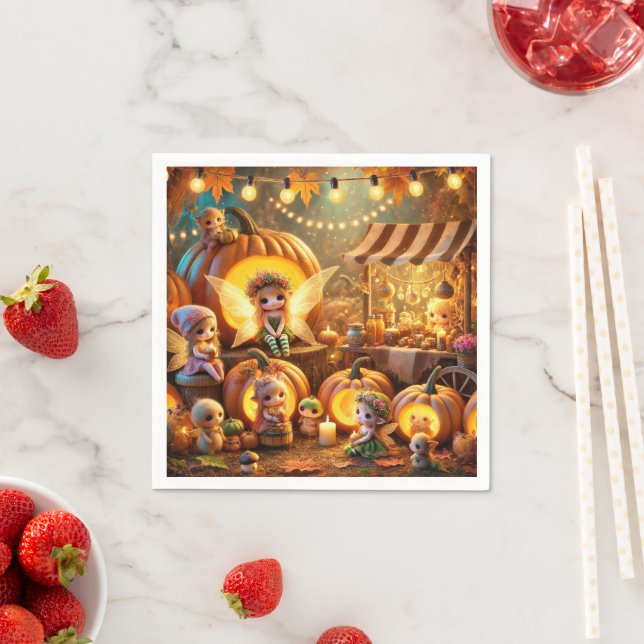 Magical Fall Fairy Pumpkin Patch Découpage Napkins Serviette (Beispiel)