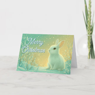 Magical Fantasy Winter Rabbit Merry Christmas Feiertagskarte