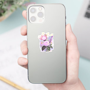 Magical Floral Bouquet in Golden Frame Aufkleber