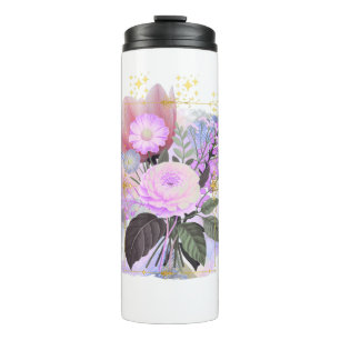 Magical Floral Bouquet in Golden Frame Thermosbecher
