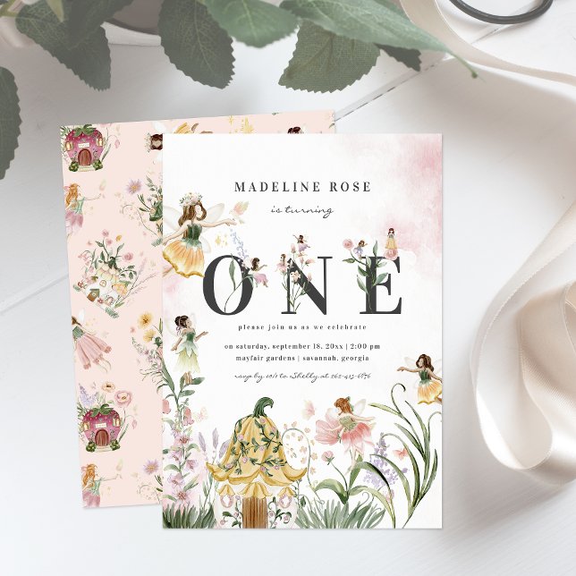 Magical Floral Fairy 1st Birthday Party Einladung (Von Creator hochgeladen)