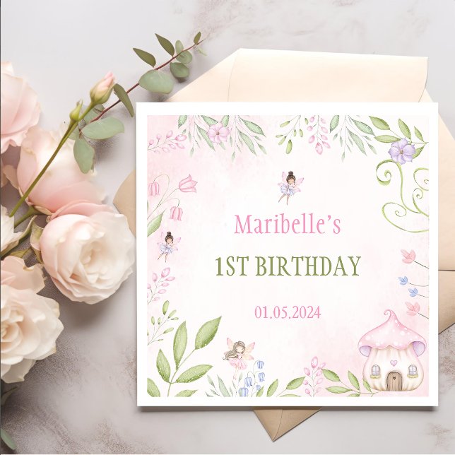 Magical Floral Fairy Birthday Napkins Serviette (Von Creator hochgeladen)