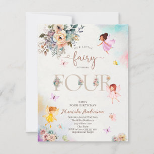 Magical Floral Fairy Princess dreht vier Wetten Einladung
