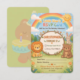 Magical Forest Animals Geburtstags-RSVP-Karte