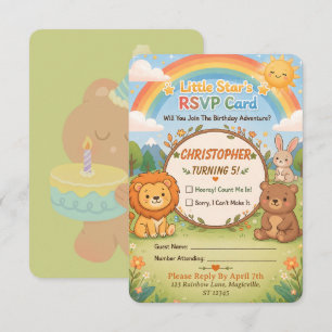 Magical Forest Animals Geburtstags-RSVP-Karte