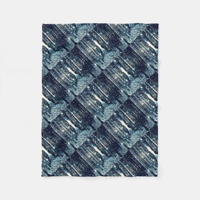 Magical Forest Aquamarin Gray Elegante Fleecedecke (Vorderseite)