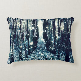 Magical Forest Aquamarin Gray Elegante Zierkissen