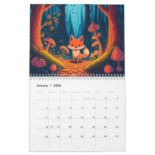 Magical Forest Creatures Fantasy 2026 Calendar Kalender