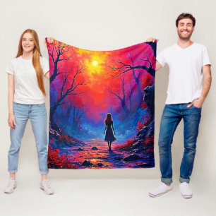 Magical Forest Girls Solitude Design Fleecedecke