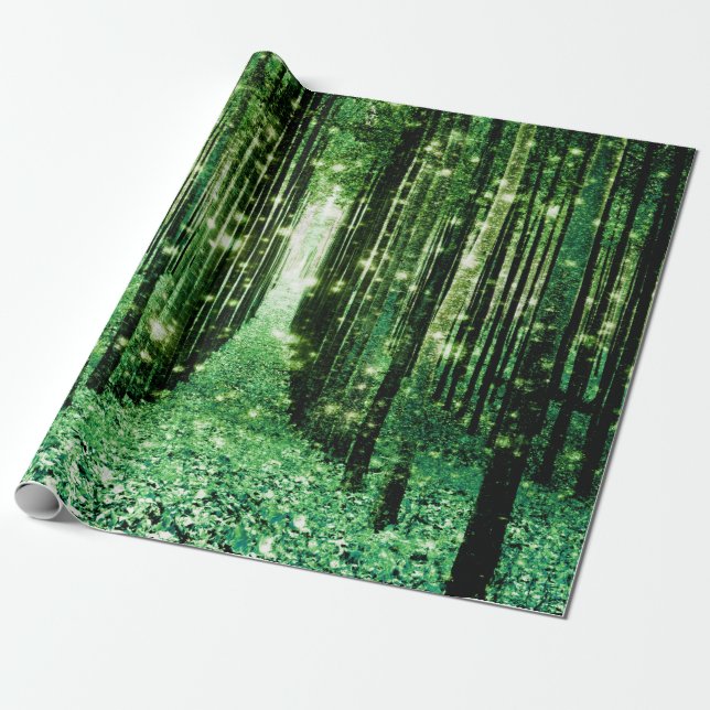 Magical Forest Green Mystery Geschenkpapier (Ungerollt)