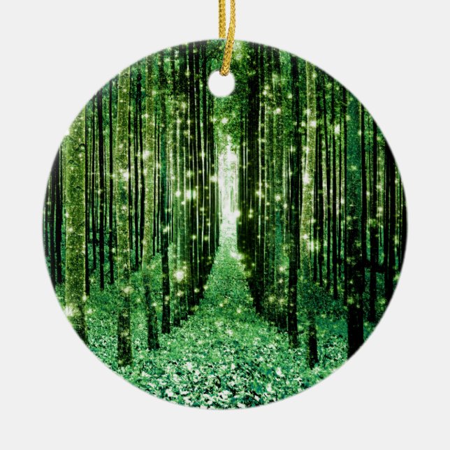 Magical Forest Green Mystery Keramik Ornament (Vorne)