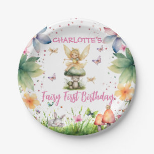 Magical Garden Fairy 1. Geburtstag Pappteller