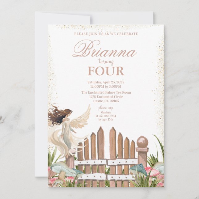 Magical Garden Fairy Birthday Einladung (Vorderseite)