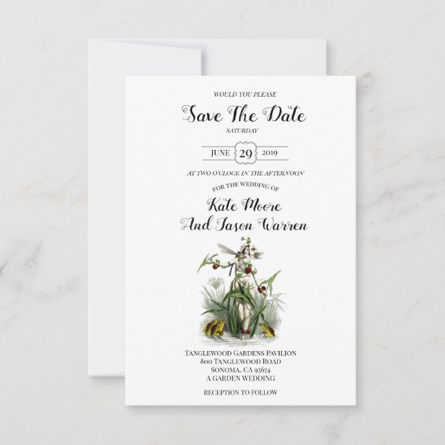 Magical Garden Wedding Burgundy Green Save The Date (Vorderseite)