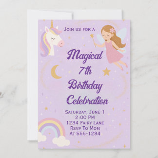 Magical Girl Birthday Invitation Einladung