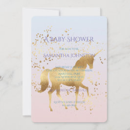 Magical Gold Unicorn Baby Dusche Einladung