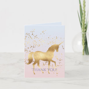 Magical Gold Unicorn Dankeskarte