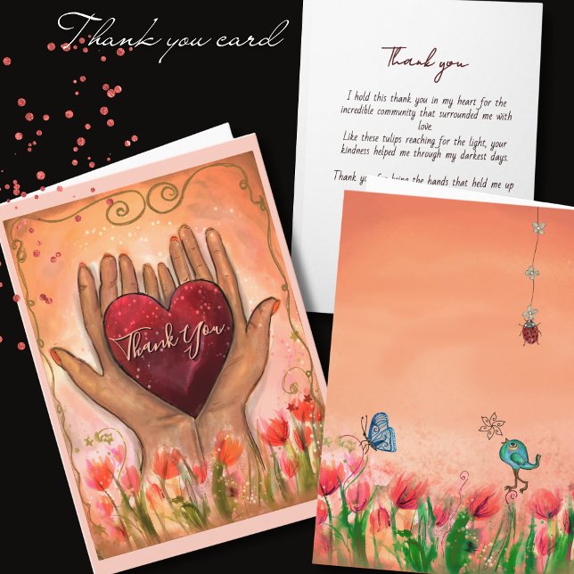 Magical Hands holding Heart thank you card Karte (Magical Hands holding Heart thank you card)