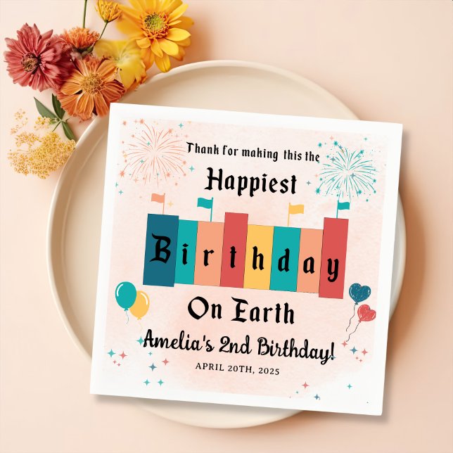 Magical Happiest Girl Birthday Party Serviette (Von Creator hochgeladen)