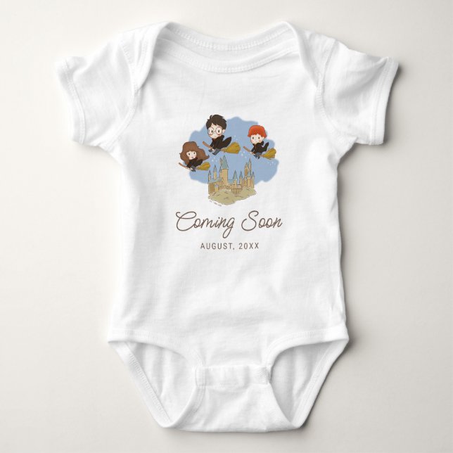 Magical Harry Potter & Hogwarts Baby Ankündigung Strampler (Vorderseite)