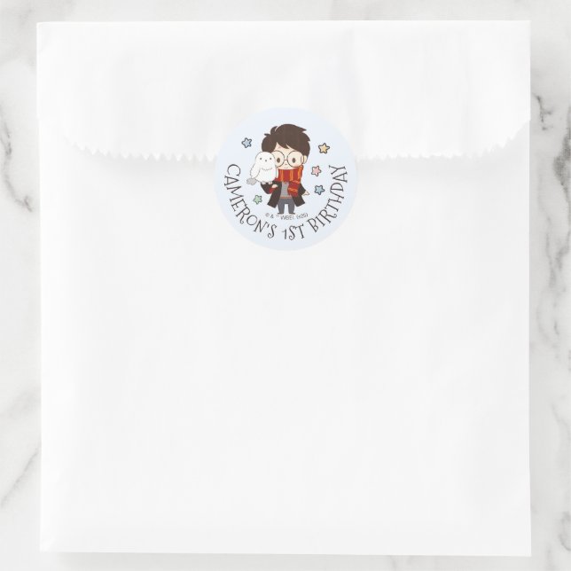 Magical HARRY POTTER™ und Hogwarts zum Geburtstag Runder Aufkleber (Tasche)